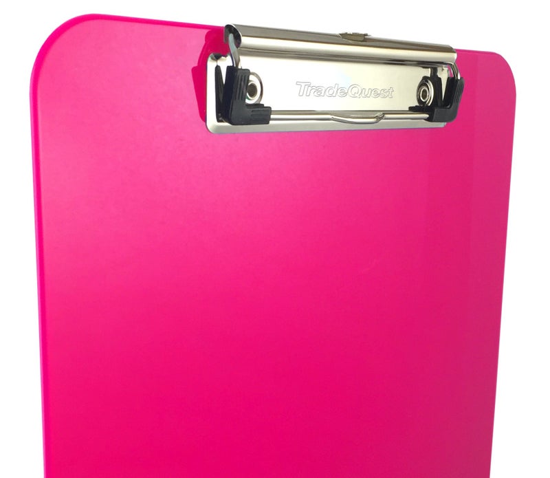 Trade Quest Plastic Clipboard Opaque Color Letter Size Low Profile Clip (Pack of 6) (Pink) - Image 2